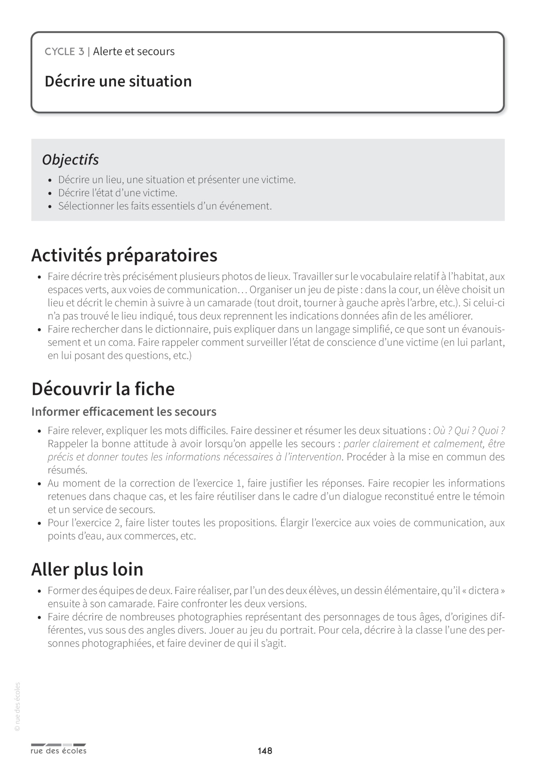 Apprendre à porter secours Cycles 1, 2 et 3: Un matériel pédagogique prêt à l'emploi