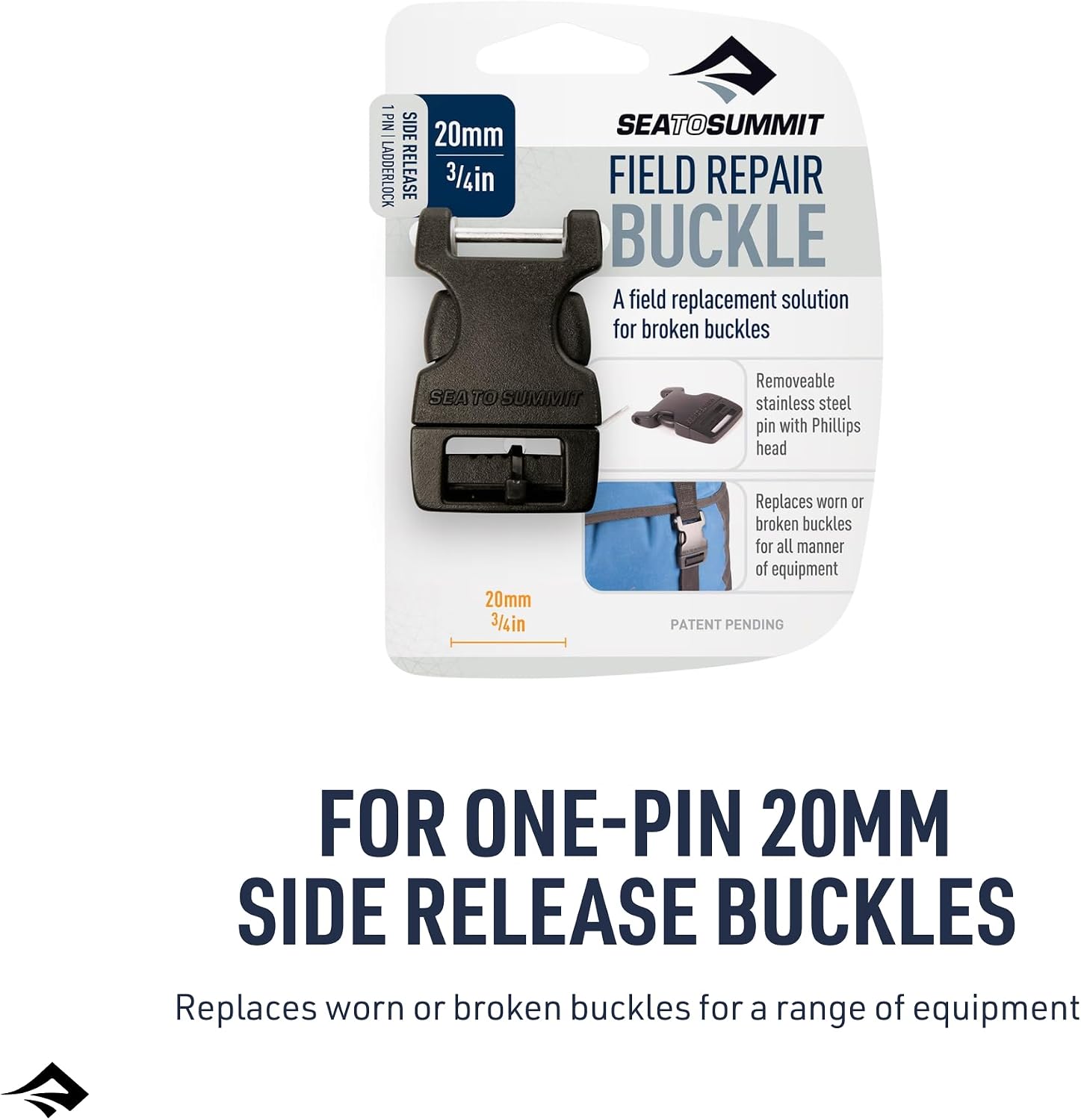 Sea to Summit Field Repair Buckle - Side Release, 1 Pin, 3-pack