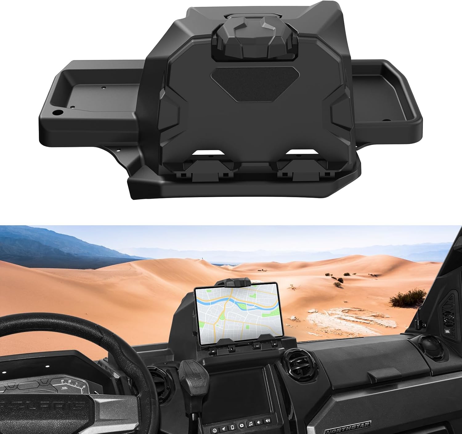 Tablet Phone Mount for Polaris Ranger 1500 XD, Electric Device GPS Mount Storage Box Adjustable Navigation Tablet Phone Holder for Polaris Ranger XD 1500 Northstar Ultimate 2024 Accessories