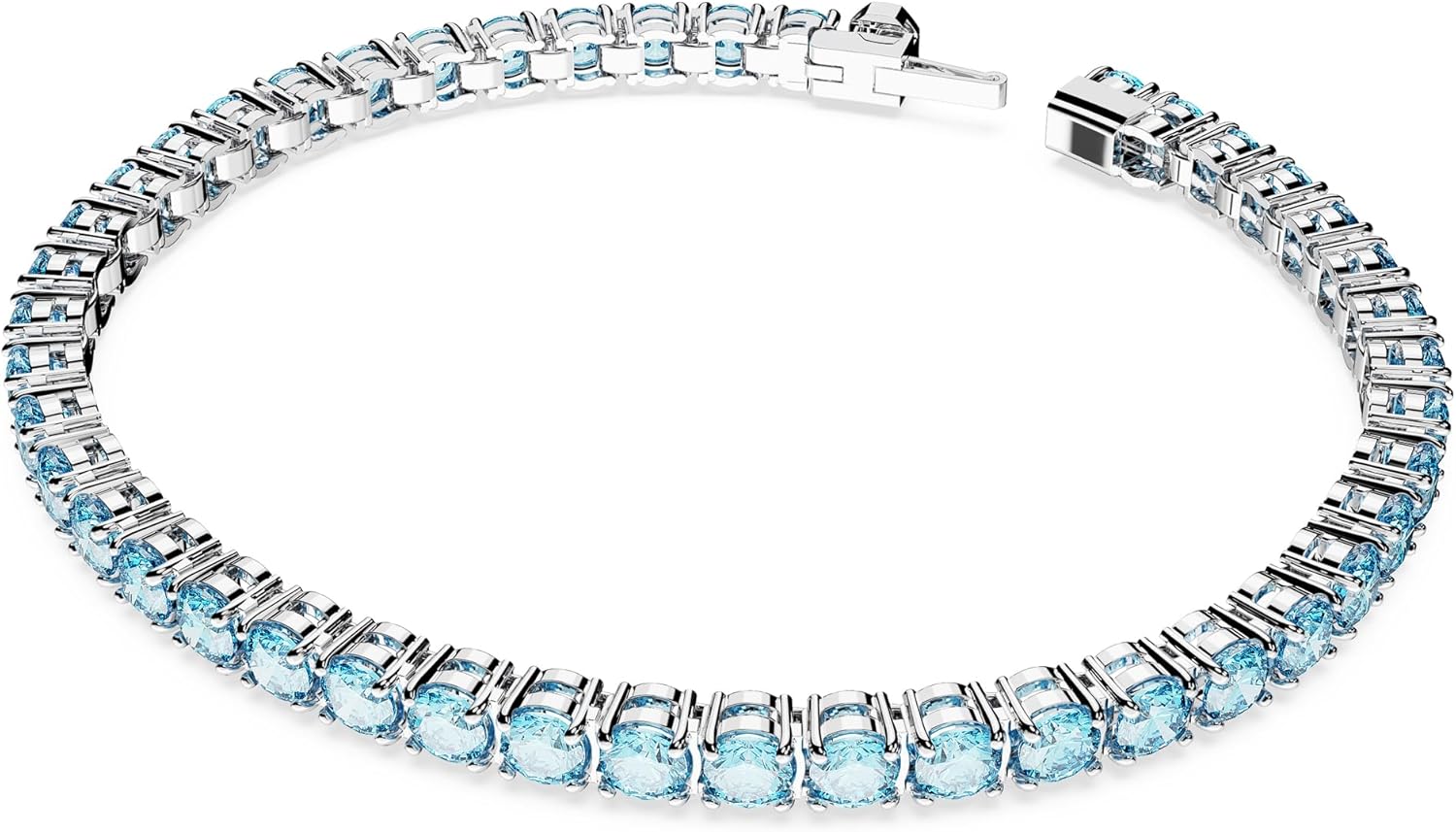 Swarovski Matrix Tennis Bracelet, Round Cut Crystals, Pink, Blue, Black, Clear, Rhodium, Gold-Tone and Rose Gold-Tone Finishes