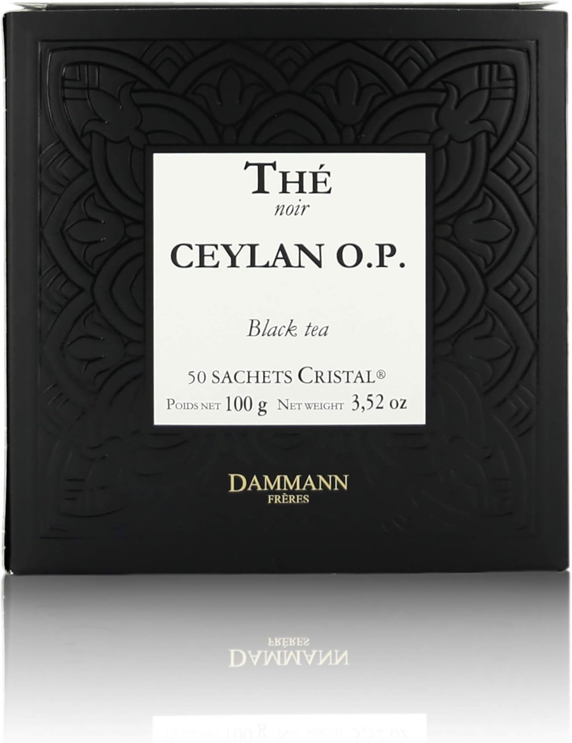 Dammann Ceylan O.P. – Thé noir supérieur de Ceylan, 50 sachets cristal – Dammann Frères