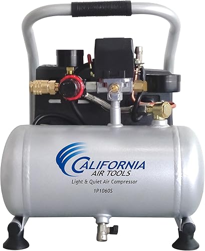 California Air Tools CAT-1P1060S Ligero y silencioso compresor de aire portátil, color plata