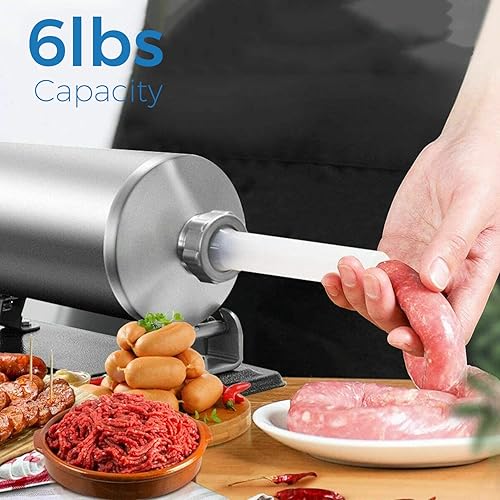 Miniatura 4 de Embutidora de salchichas, máquina de salchichas de acero inoxidable, la mejor máquina profesional de llenado de salchichas de carne de cocina con 4