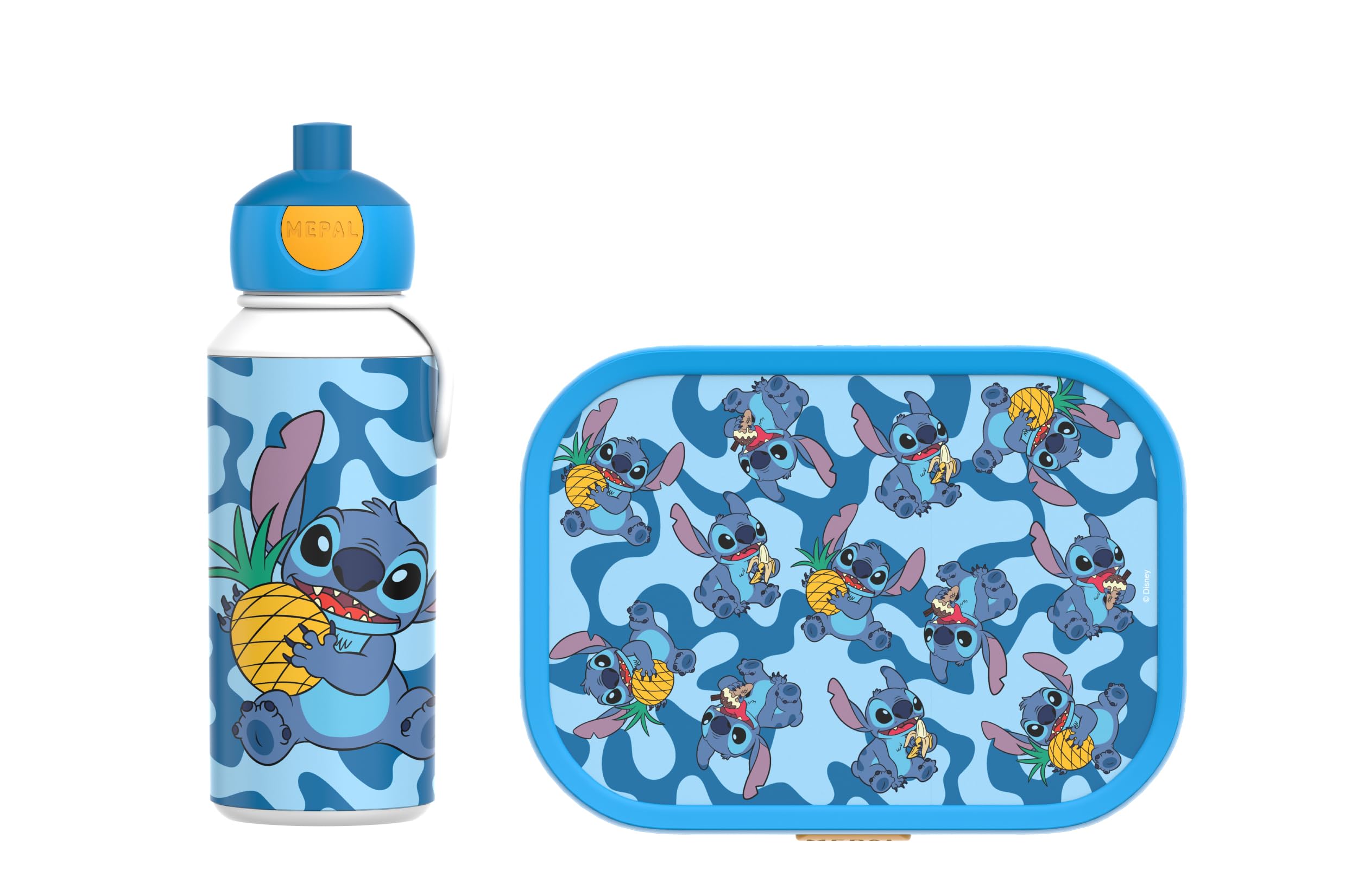 Mepal - Set Déjeuner Campus - Set de Déjeuner pour Enfants avec Bouteille de Boisson Pop-up et Panier-repas - pour L'école - Lavable au Lave-Vaisselle - 400 plus 750 ml - Stitch