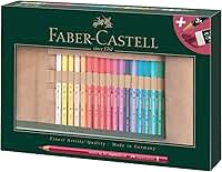 Faber-Castell Lápis de cor Polychromos Art & Graphic, multicolorido, rolo de lápis de 34, para arte, artesanato, desenho, esboço, casa, escola, universidade, colorir