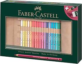 Faber-Castell Lápis de cor Polychromos Art & Graphic, multicolorido, rolo de lápis de 34, para arte, artesanato, desenho, esboço, casa, escola, universidade, colorir