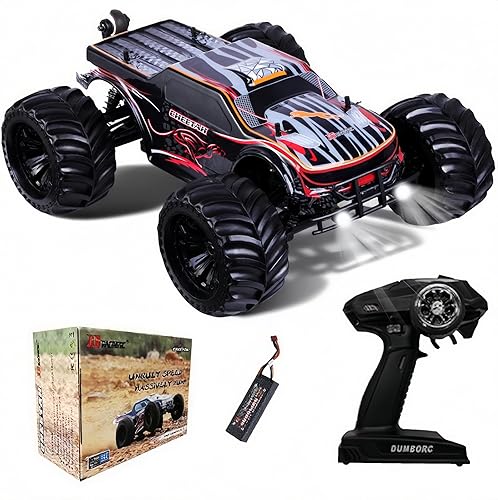 JLBRACINGRC Auto RC sin escobillas de 110 para adultos, rápido 50+ mph de alta velocidad RTR RC camión, camión monstruo todoterreno 4WD, auto de