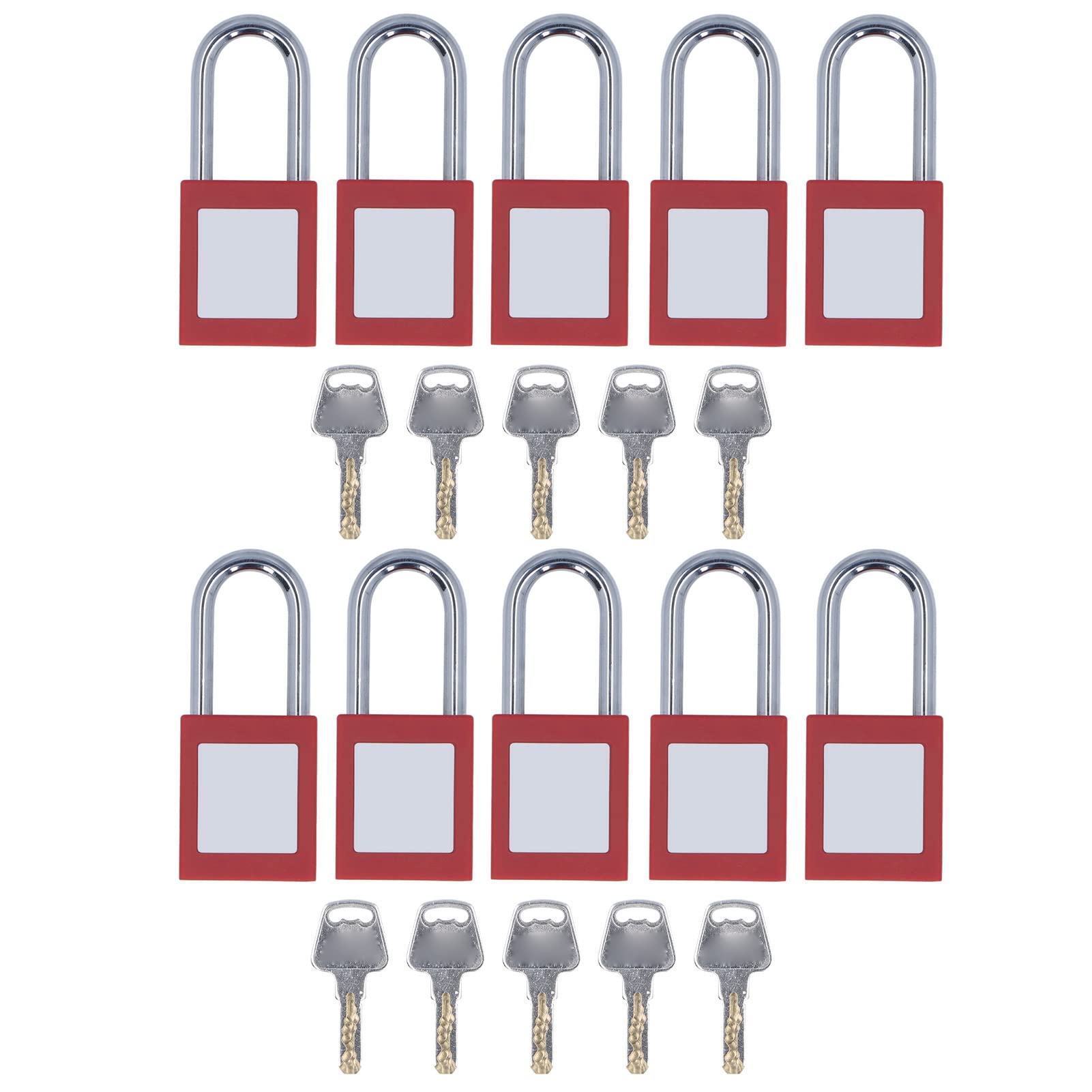 Septpenta 10PCS Bloqueo de Cable de La Etiqueta, Cerradura de Seguridad con Llave Diferente 1 Clave por La Cerradura, Una Pieza de Vivienda Candado Eléctrico para Aplicaciones Industriales