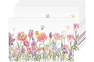 Spring Paper Placemats Disposable - Floral Spring Flower Paper Placemats