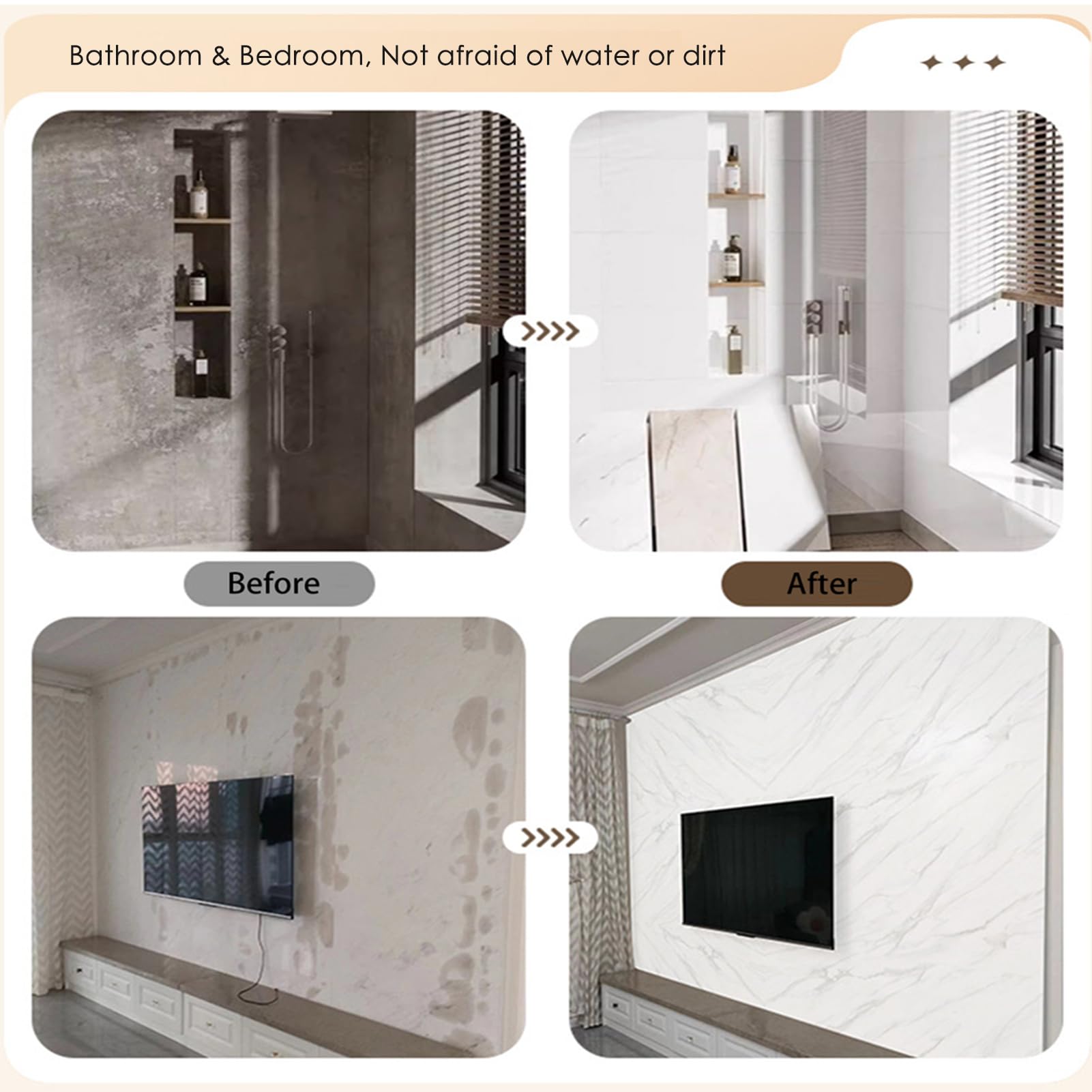 YFQHZDS Paraschizzi Autoadesivo in Marmo, 60X30 Cm, Piastrelle Autoadesive in PVC, Paraschizzi Impermeabile per Cucina, Bagno E Soggiorno,Style6,20pcs