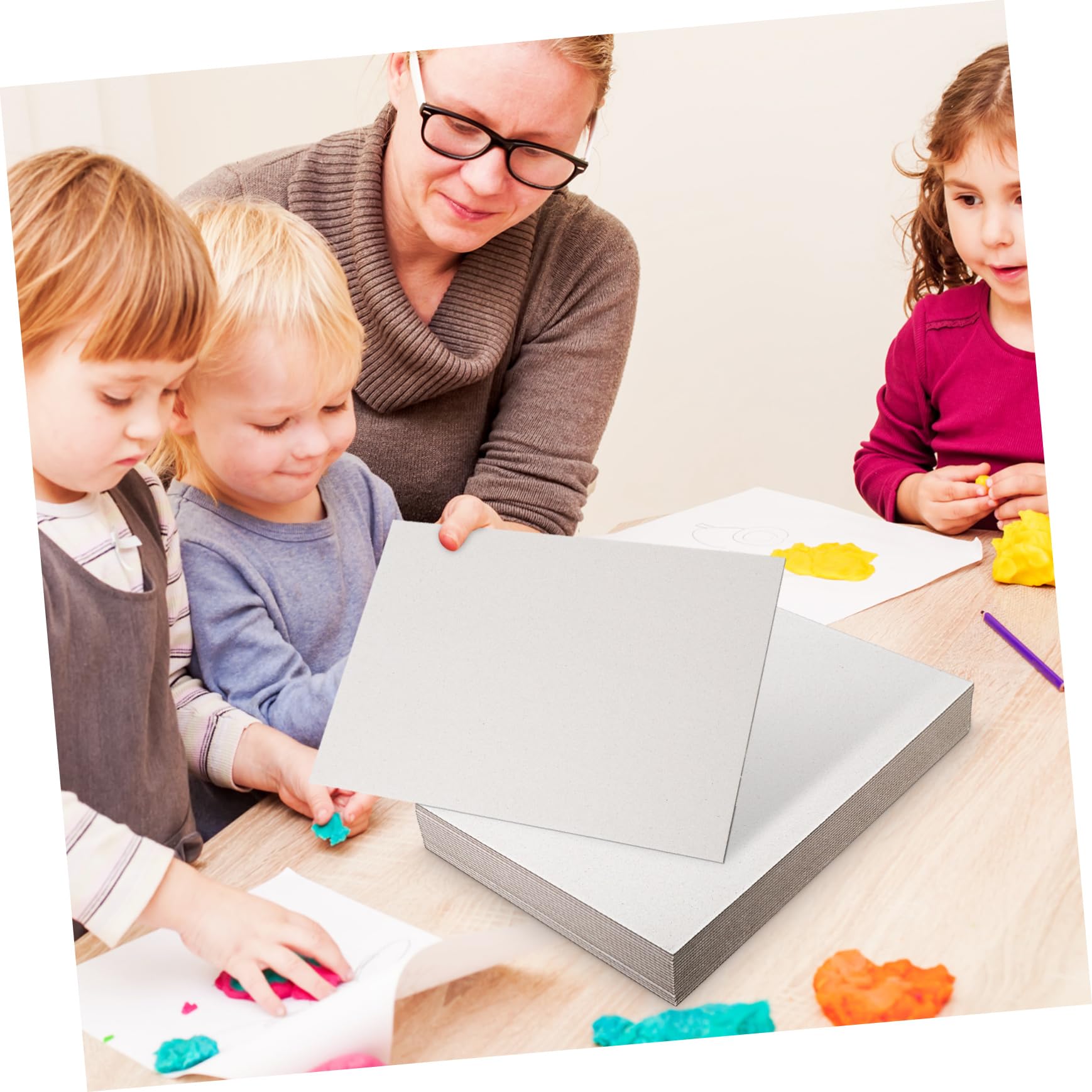 Veemoon Graue Kartonmodelle 20 Blatt, Starke Pappe für Bastelprojekte | A4-format, Geeignet für Scrapbooking und Verpackungen, Widerstandsfähig und Vielseitig Nutzbar
