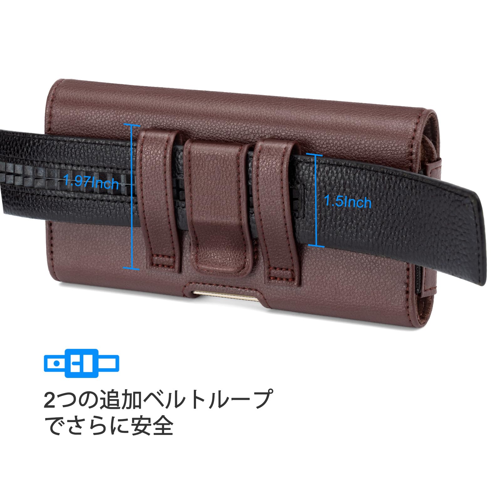 Amazon | nuoku スマホポーチメンズ 横型 スマホベルトホルダー iPhone 