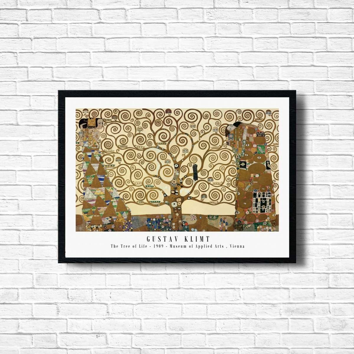 Gustav1 Klimt - Tree Of Life print, Famous classic paintings, Iconic painters art work, A4 / A3 Home Decoration Wall Art Deco, Frame options available (A4 Framed (Black))