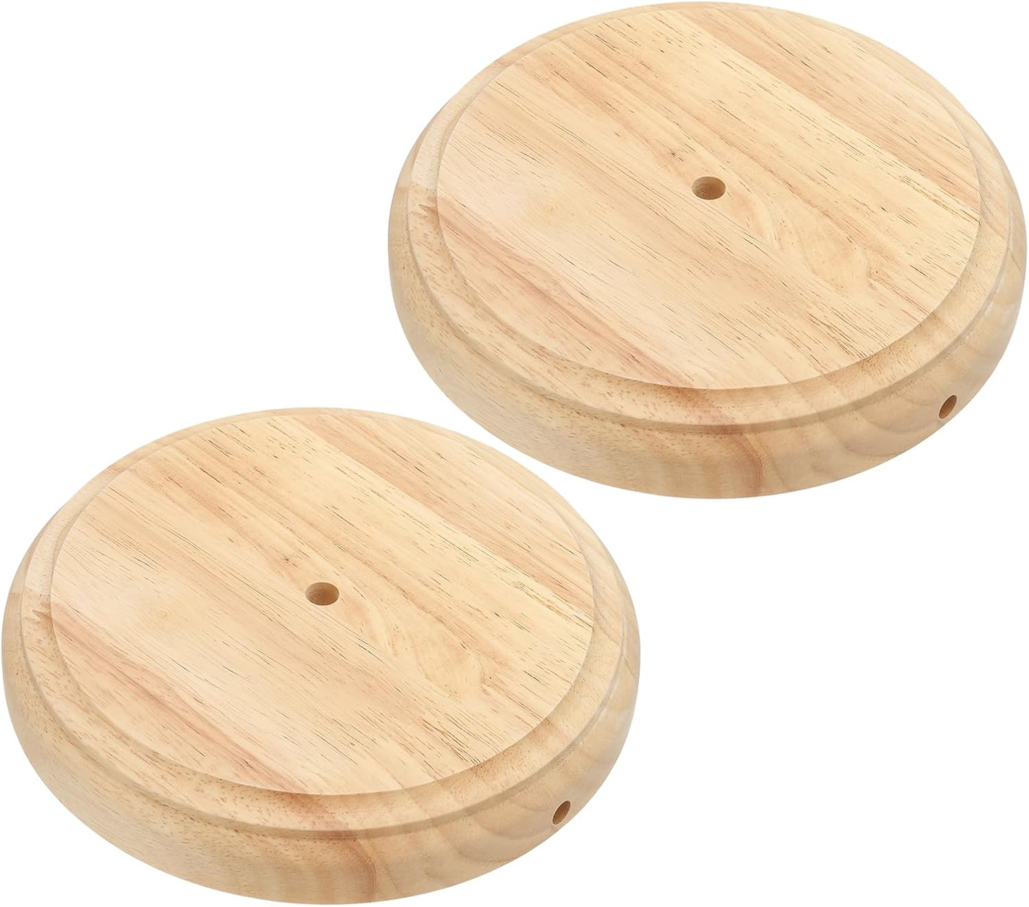 PATIKIL 8.5" x 1.3" Wooden Lamp Base, 2pcs Round Solid Wooden Base Wood Desk Lamp Display Stand Replacement for Bedroom Bedside Table Lamps DIY