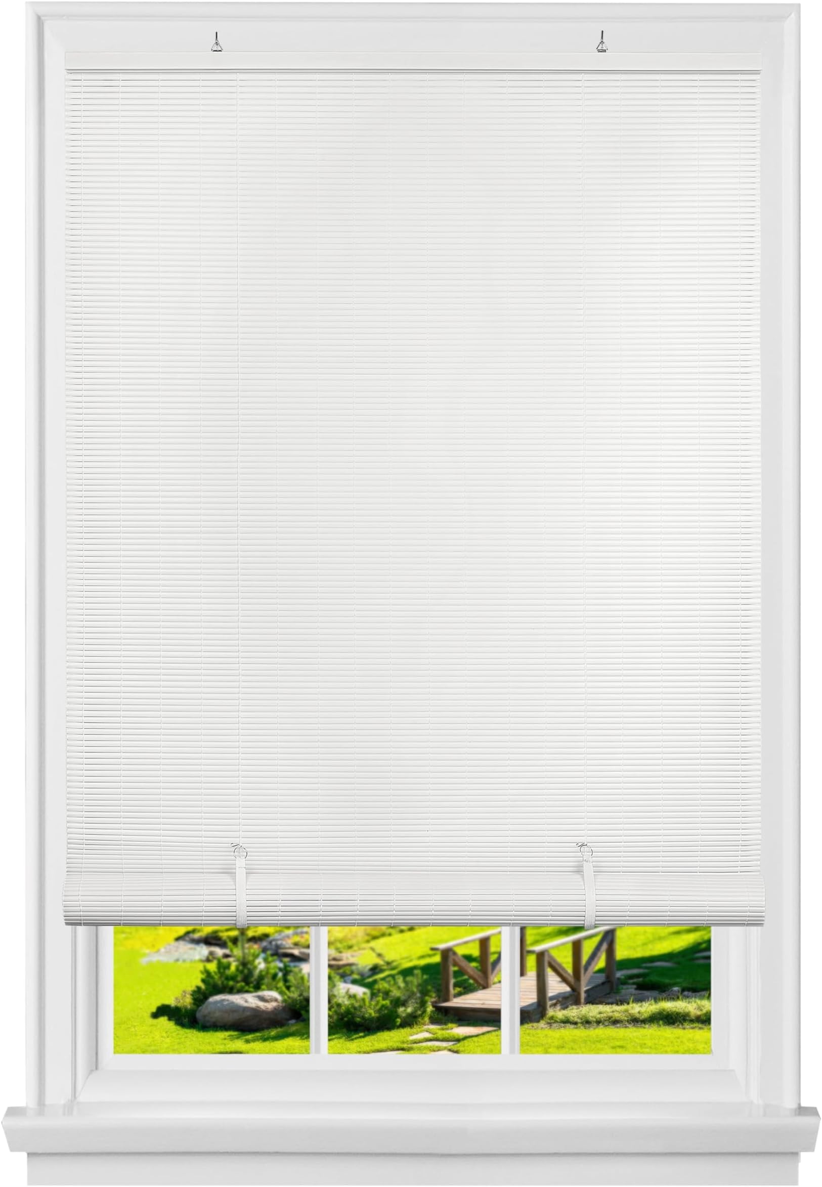 Achim 60 x 72 in. Cordless Solstice Vinyl Roll-Up Blind, White