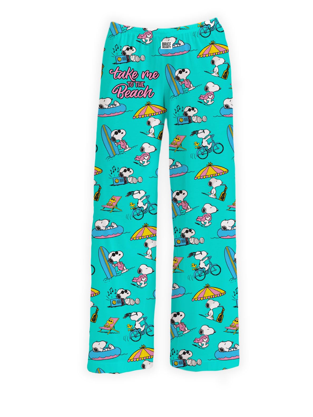 BRIEF INSANITY Peanuts Character Pajama Pants for Men & Women, Soft Snoopy Pajamas with Side Pockets & Elastic Waist