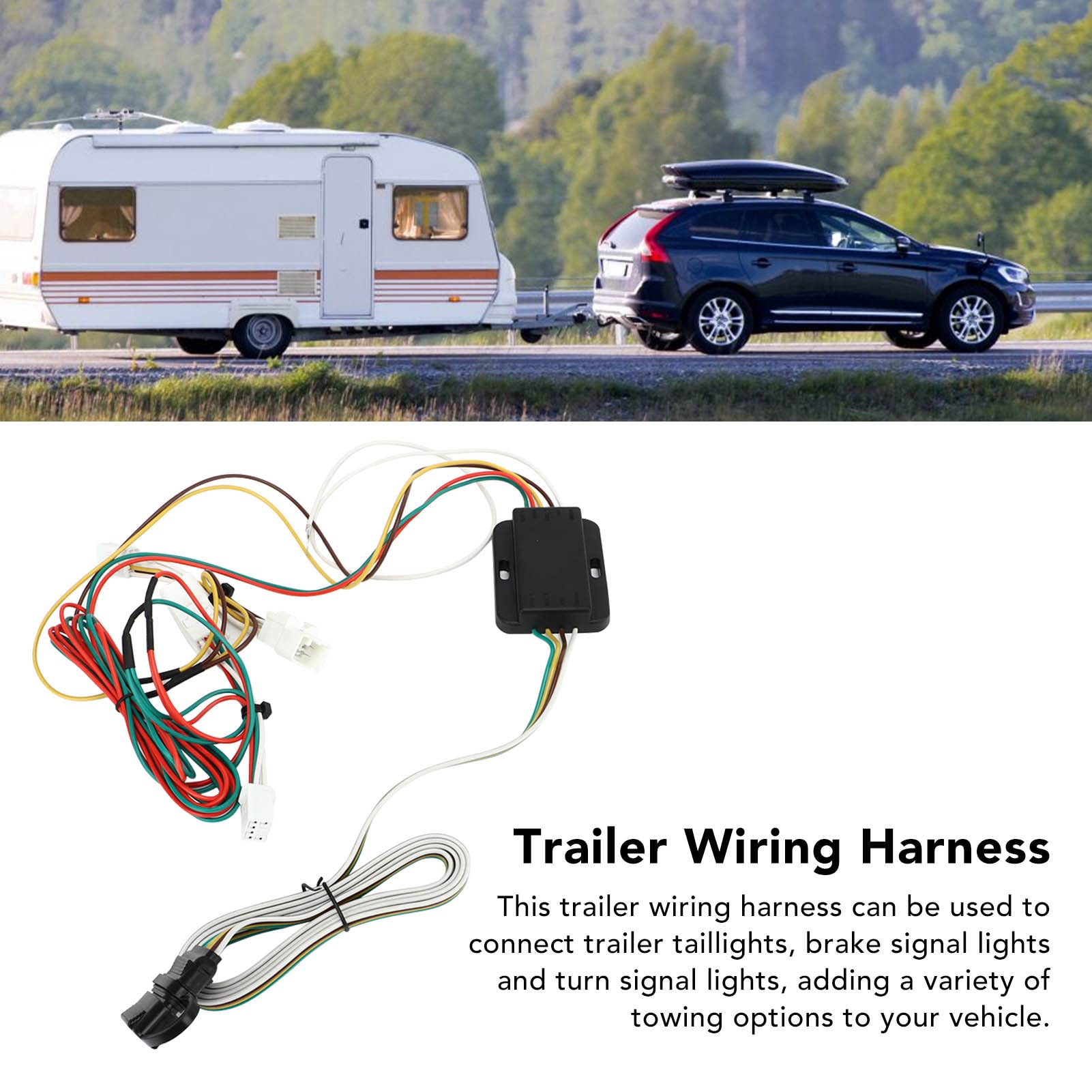 4 Pin Trailer Wiring Harness Kit, Sensitive Flexible Fast Connection for Rav4 2001 to 2005, 55307 Trailer Wiring Harness with 4 Pin Setup