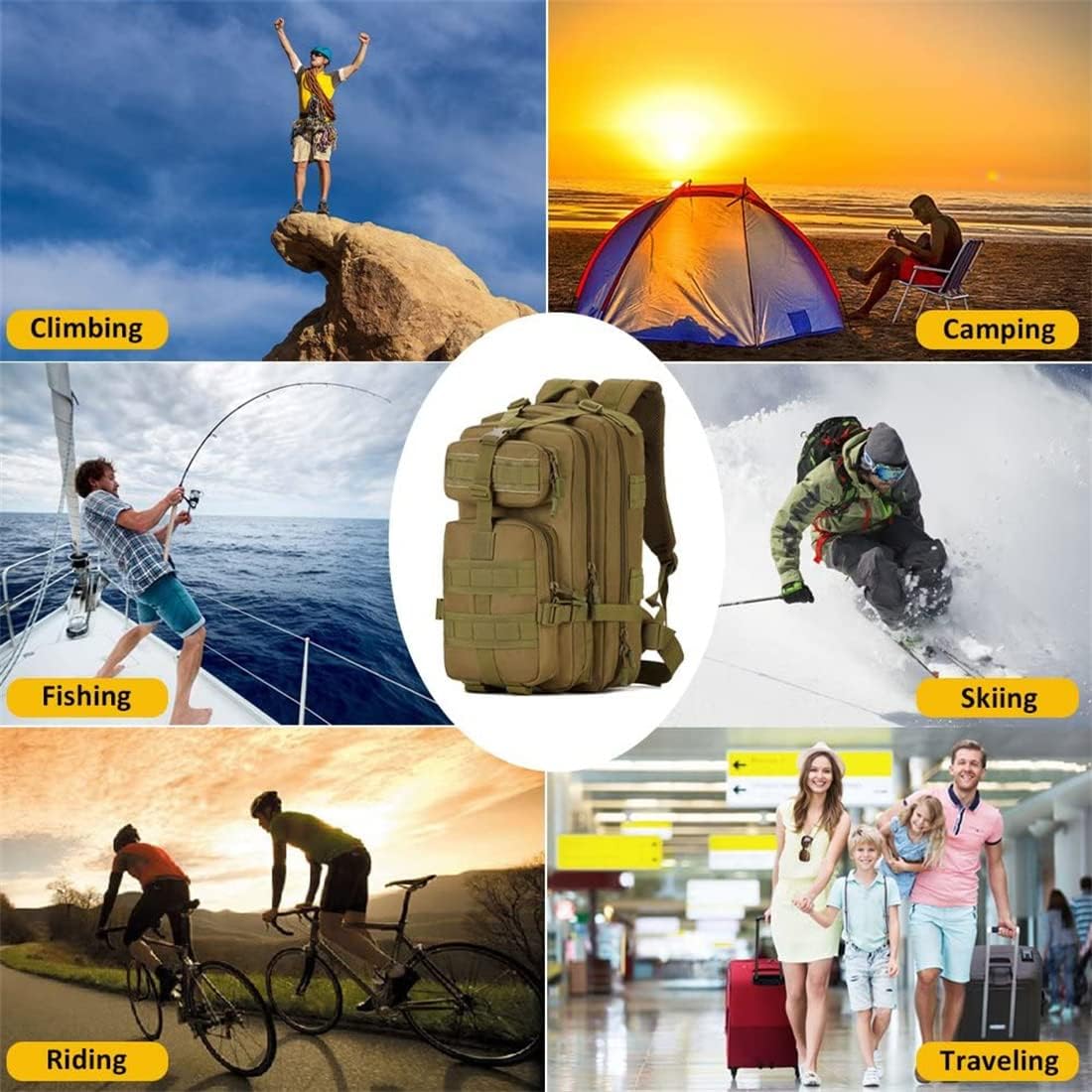 Military Tactical Backpack 30L - Army Assault Pack Molle Bag Backpacks, 3-Day Pack (CP) : Sports & Outdoors