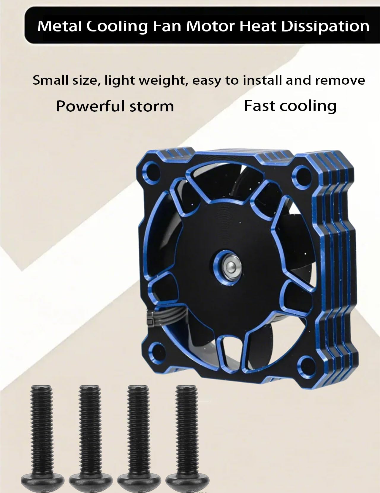 Dissipatore Di Calore Del Motore Raffreddamento Del Motore Elettrico Ad Alta Velocità 40x40mm 16000rpm 5v‑9v Fit For 1/10 1/8 1/12 Rc (Blu) (Blu)