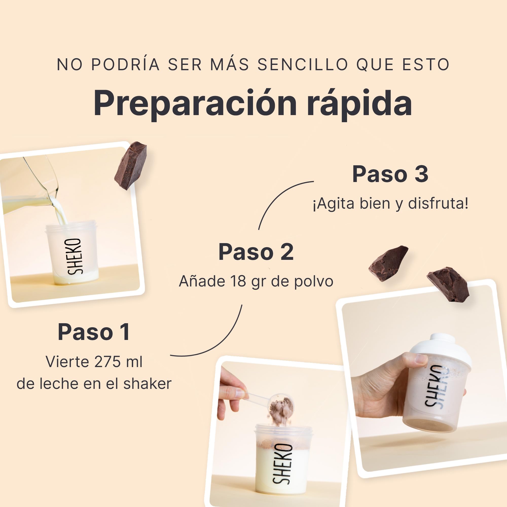 SHEKO Batido Sustitutivo | Stracciatella | Adelgazar y Control de Peso | 21 Raciones | Rico en Proteína y Saciante (378 g) | Bajo en Carbohidratos| Preparación Rápida, Saludable y Sin Grumos