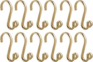 iDesign S-Shaped Steel Shower Curtain Hooks - Set of 12 - Soft Brass