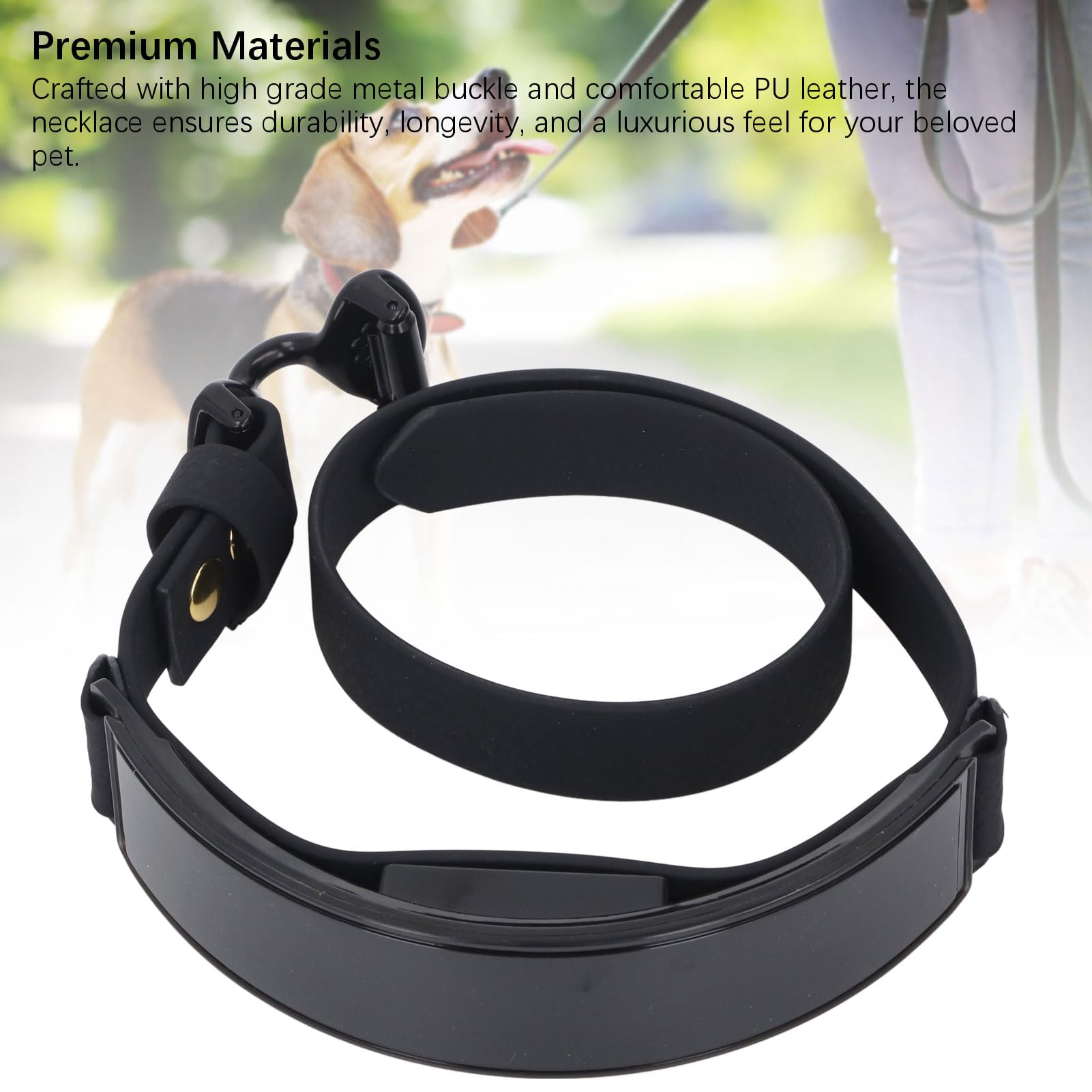 LED-Hundehalsband, Programmierbares Intelligentes Haustier-LED-Halsband, Leuchtendes LED-Halsband für Hundekatzen mit DIY-Bildschirm, APP-gesteuerte, Leuchtende (grünes Licht)