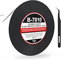 Fita adesiva MMobiel dupla face forte 50 m rolo longo (preto) para reparo de tablet de smartphone, Preto, 4 mm
