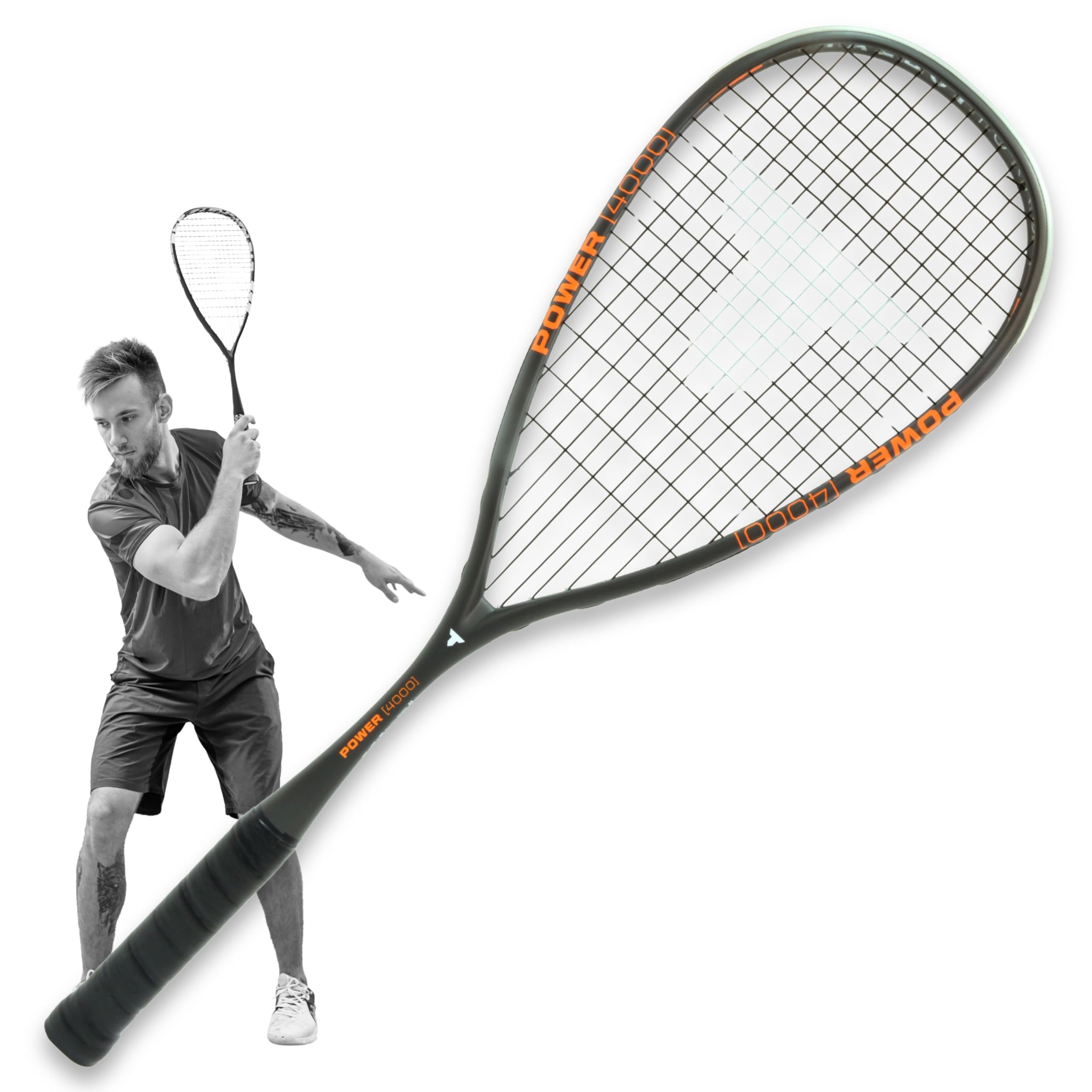 Talbot-Torro Raquette de Squash Power 4000 | Légère, Agressive et Précise | 100% Graphite | Cordée et Prête à Jouer | Idéale pour Les Joueurs Confirmés et Les Joueurs de Club