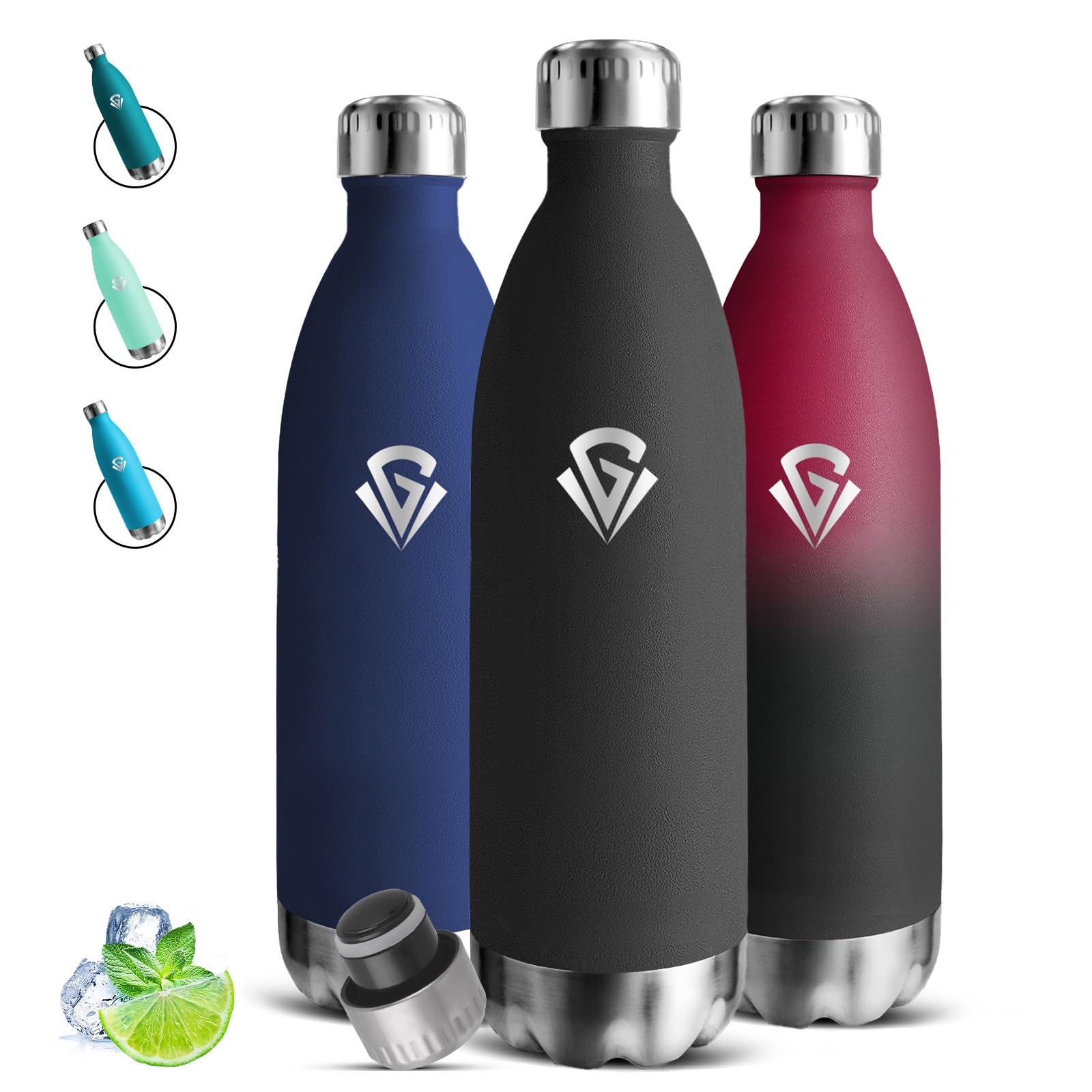 Mujigaga Stainless Steel Drinking Bottle, 1 Litre, Stainless Steel Drinking Bottle, BPA-Free, Leak-Proof, Metal Water Bottle, Insulated Flask, Double-Walled, Water Bottle for Scho