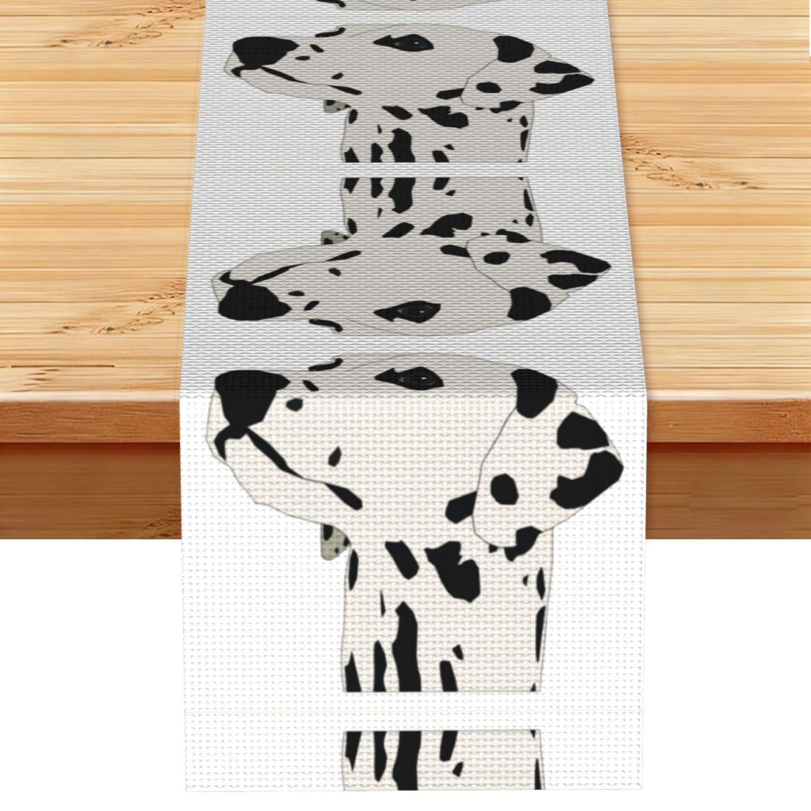 Dalmatian Linen Feel Table Runner Wedding Party Home Decoration
