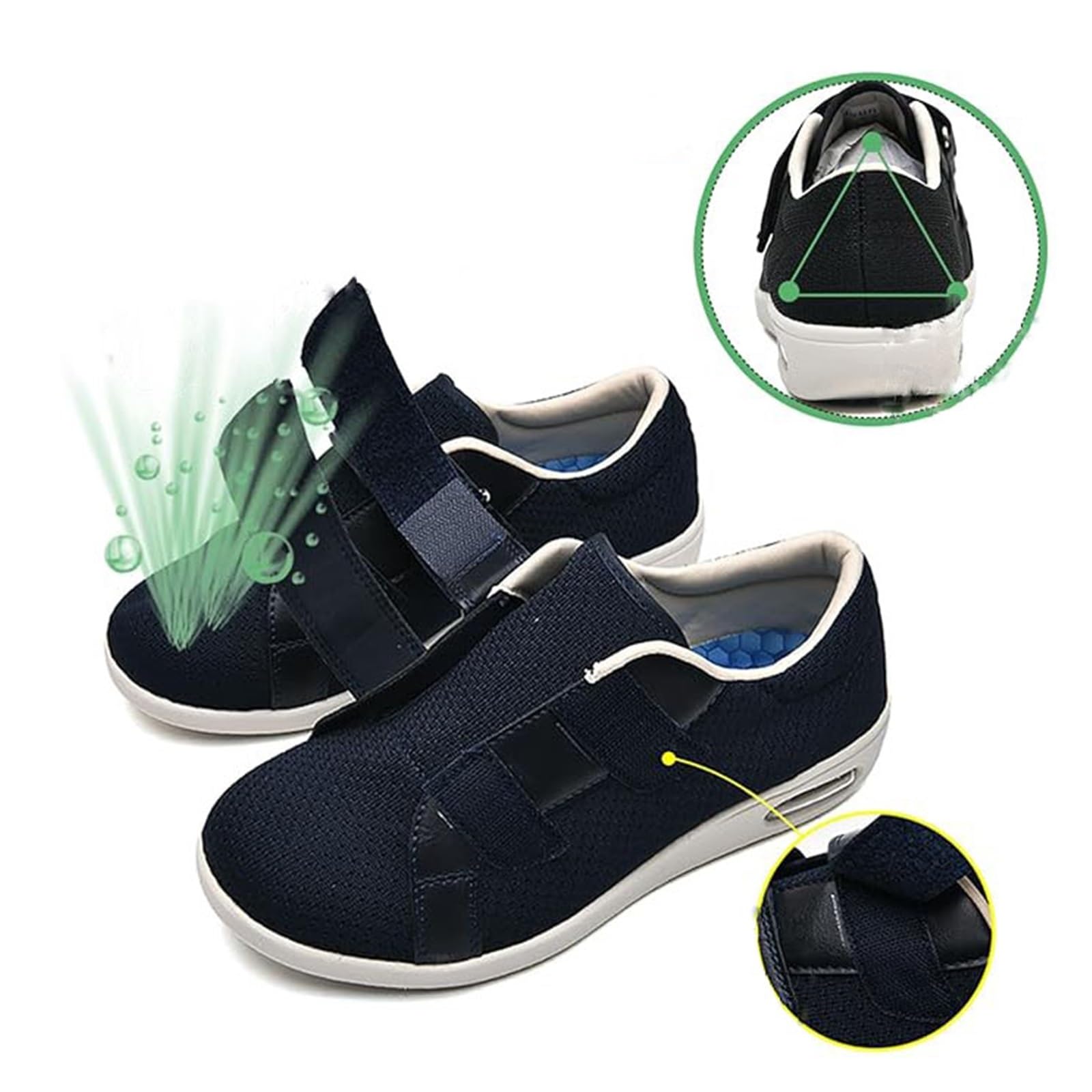 Męskie Buty Do Chodzenia Diabetyków, Buty Ortopedyczne Do Chodzenia Dla Osób Starszych Regulowane Łagodzące Ból I Obrzęk Stóp, Łatwe Zakładaniu Oddychające Osób Starszych, Dziadka