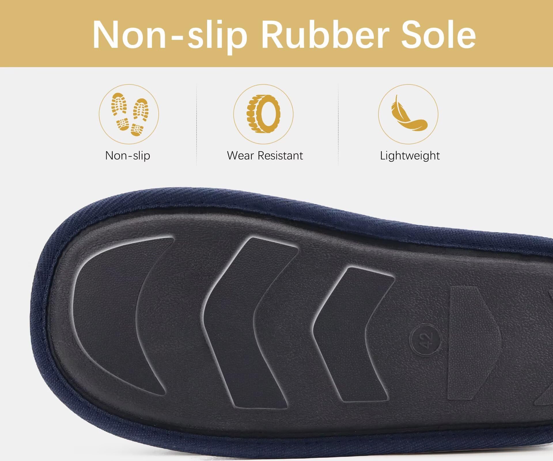 ONCAI Pantofole da Uomo Invernali, Comoda Memory Foam Calde Scarpe da Casa in Lana Con Suola Antiscivolo Taglia 40-49 EU