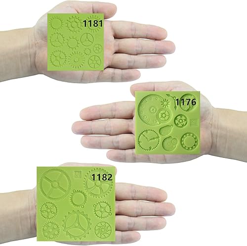 Miniatura 3 de Funshowcase Steampunk Style - Molde de silicona para reloj y reloj de la colección Cogs Gears para hacer azúcar, decoración de pasteles, decoración