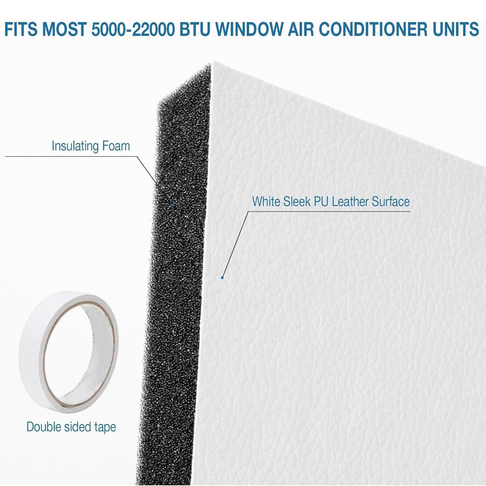 Kit de Sellado para Ventana con Aire Acondicionado,2 Piezas Universales De Alta Densidad | Paneles Laterales Espuma Aislante AC - Oficina, Dormitorio, Hogar, Apartamento, Previene Fugas De Aire
