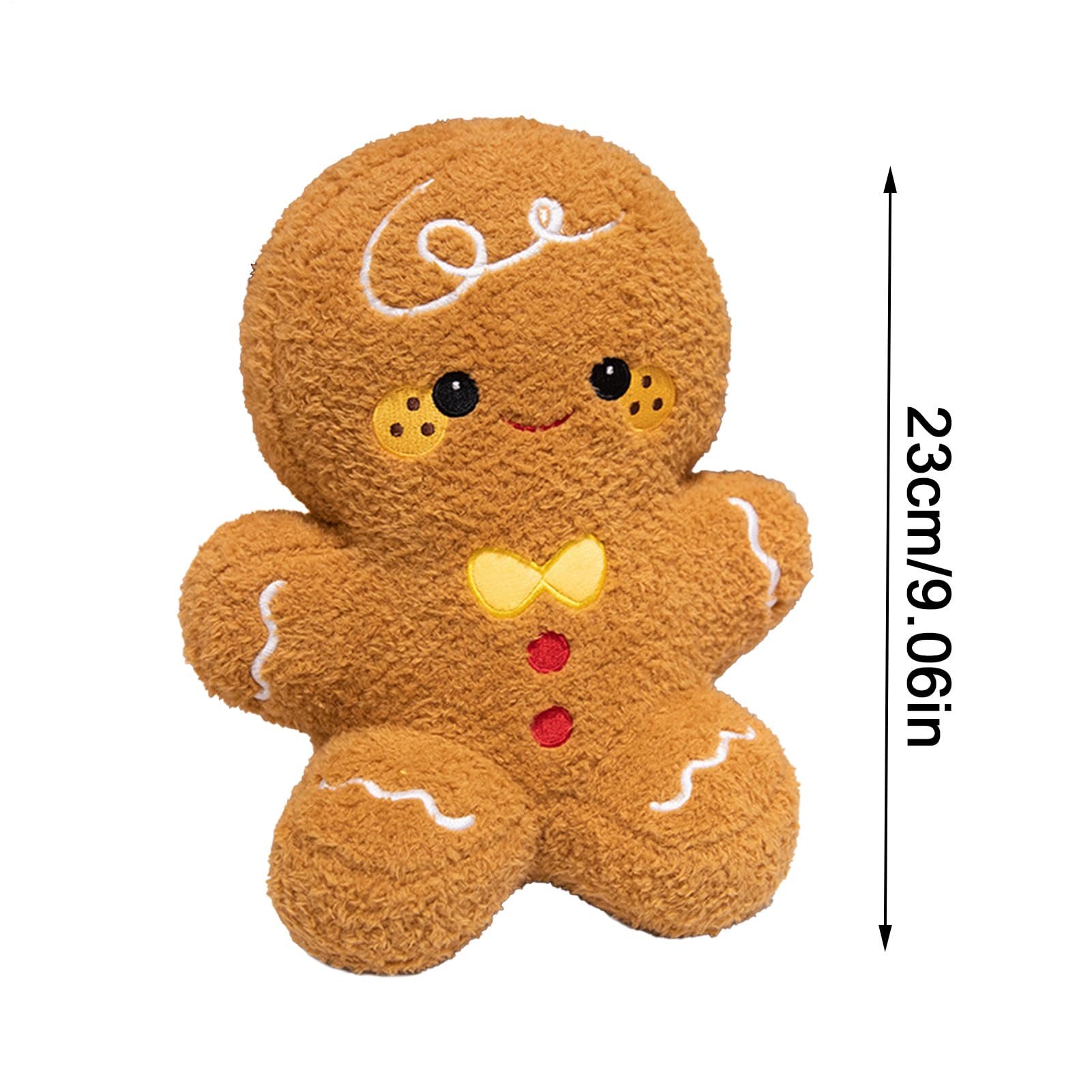 Gingerbread Man Pluszak | Świąteczna Miękka Zabawka Pluszowa | Poduszka Do Spania I Przytulania Dla Dzieci Dziewczynek Dorosłych