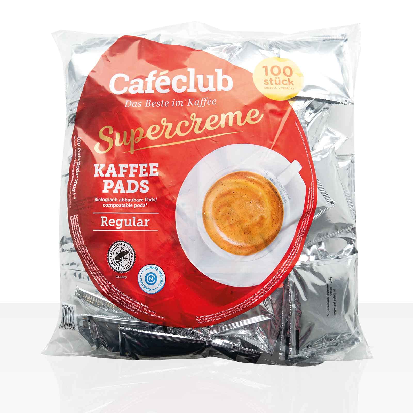 4x Cafeclub Regular Kaffeepads Megabeutel je 100 stk. normale Röstung einzeln verpackt