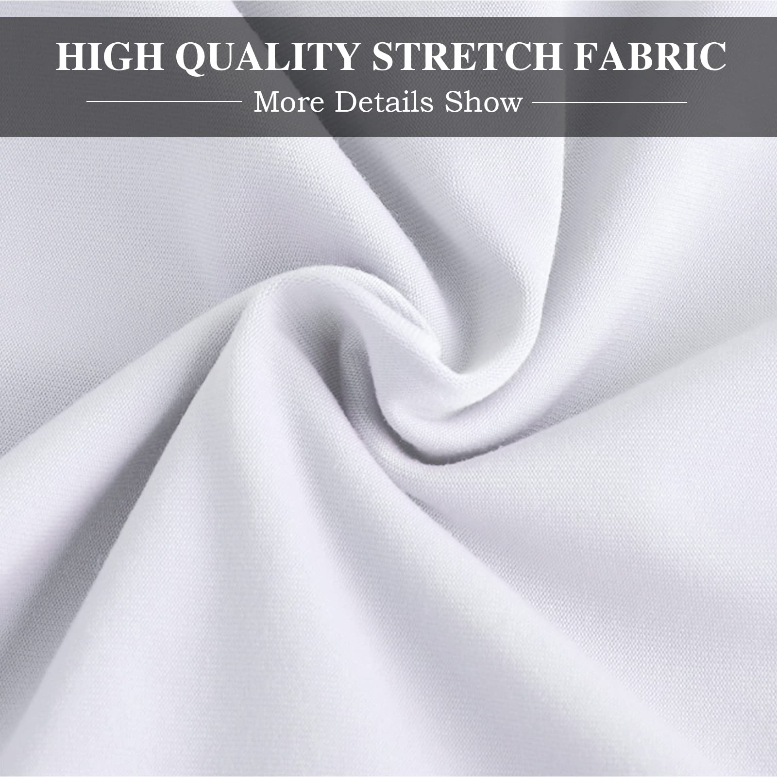 Jaotto Coprisedia Ufficio Elasticizzato, Fodere Coprisedia Girevole Ufficio Universale Lavabile Rimovibile, Coprisedia da Computer con Schienale, Copeture per Sedia da Ufficio(Bianco,Large)