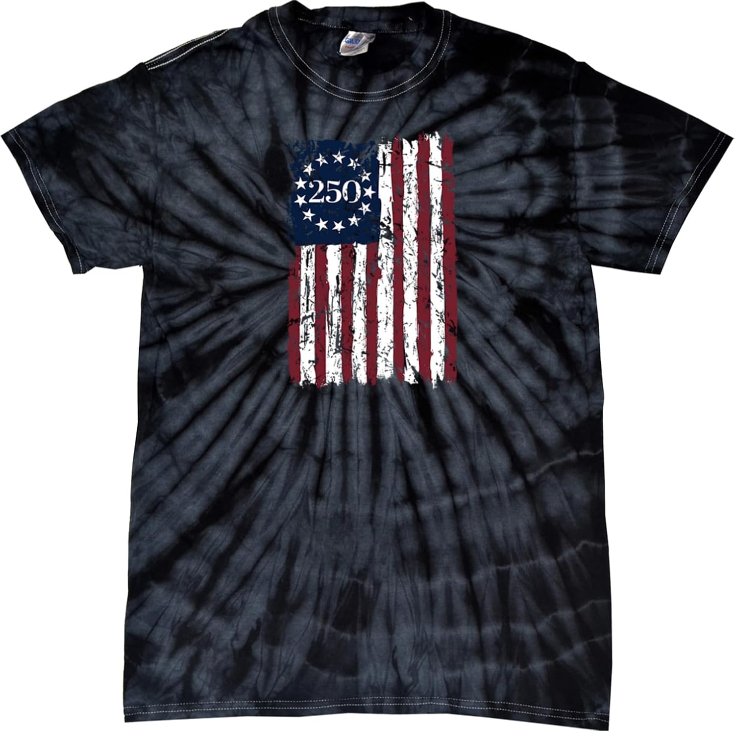 Buy Cool Shirts 250 Years USA Distressed Flag Tie Dye Shirt Patriotic American 1776 2026 Vertical Flag Tee