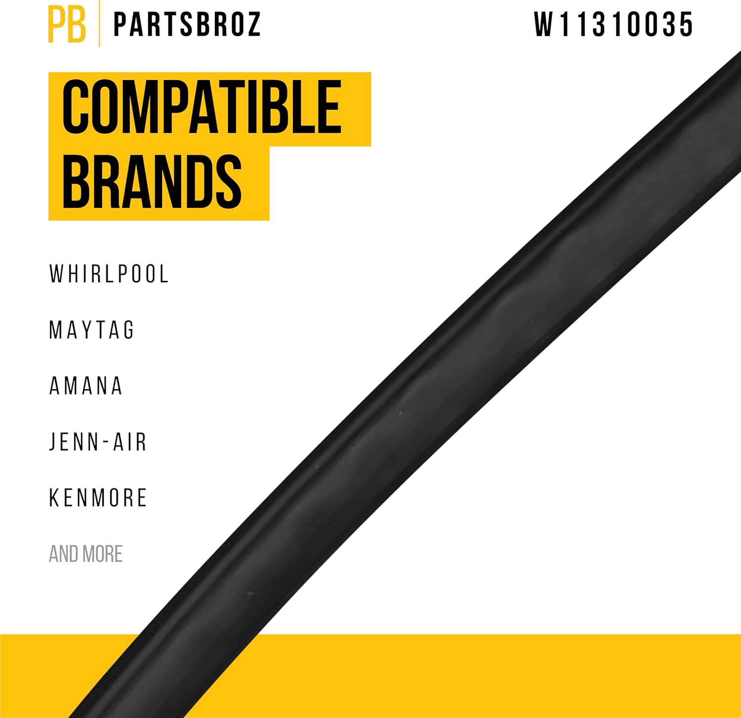 PartsBroz W11310035 Door Seal - Compatible With Whirlpool Maytag Amana Dryer - Replaces AP6872029 PS12711436 W11183899 - Ultra Durable Replacement