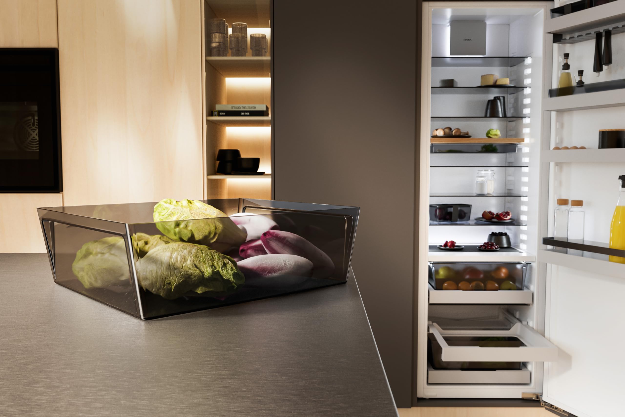 BORA KGF Geruchsfilter Kühlschrank Cool, Aktivkohlefilter, Luftfilter, Geruchsneutralisierer, Gegen Lebensmittelgerüche, Geruchskiller, Rot