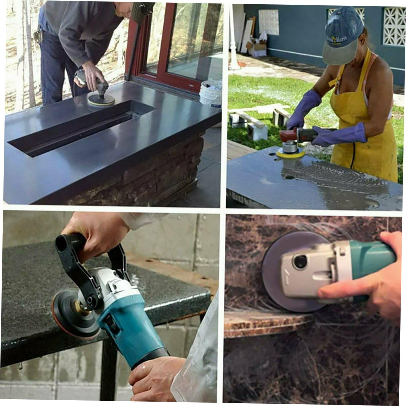 Almohadilla Pulido Diamante Húmeda 4 Pulgadas, Resina, 10 Piezas | Granito, Piedra, Hormigón, Mármol, Kit para Obra y Taller, Discos Abrasivos para Uso Versátil