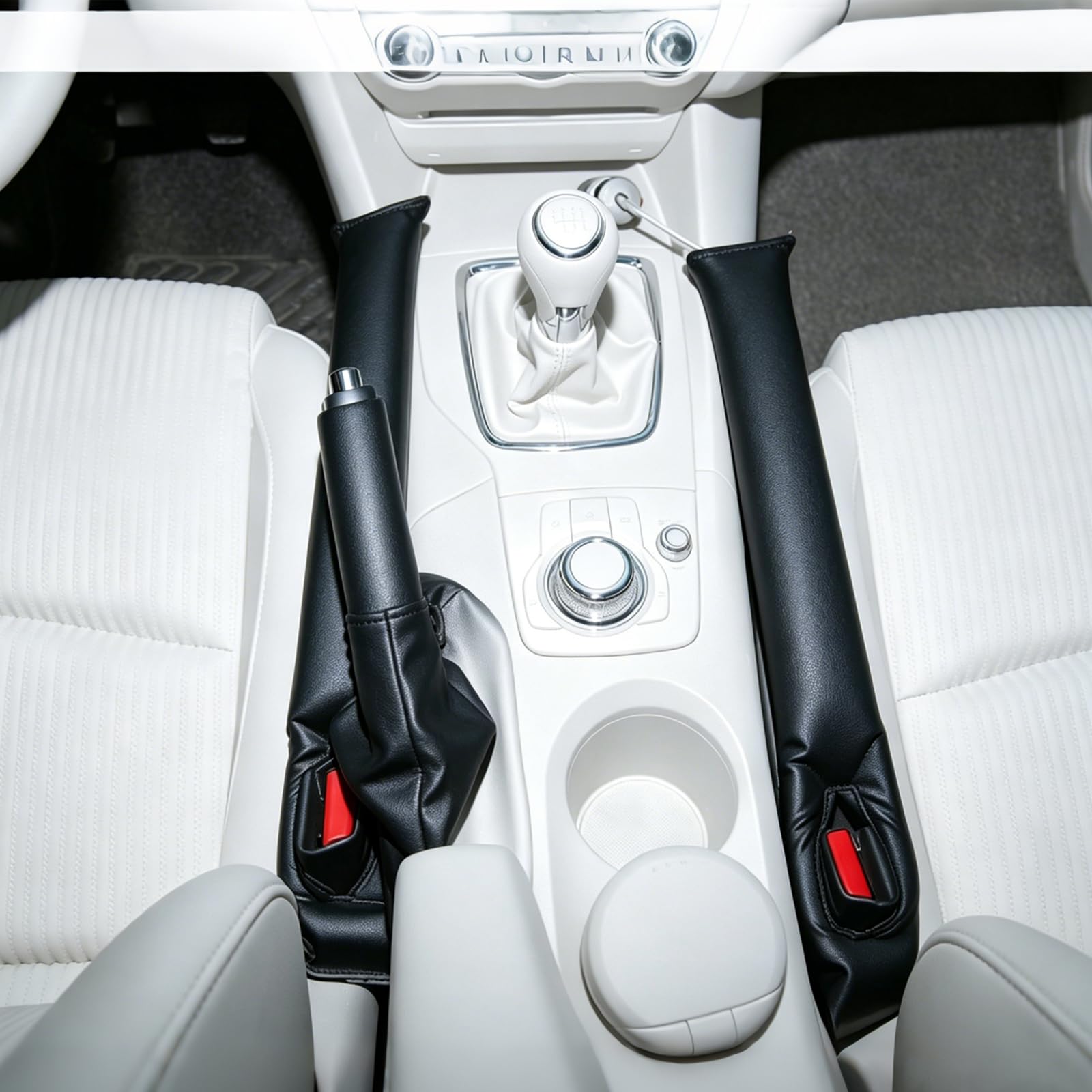 2 Piezas Tapón de Espacio de Asiento de Coche, Tapón de Cuero para Asiento de Automóvil, Adecuado para Cojines de Asientos de Automóvil para Evitar que Pequeños Elementos Caigan en el Espacio(Negro)