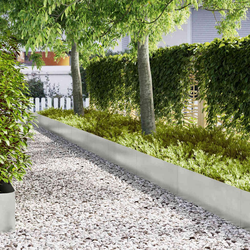 Lot de 50 bordures de pelouse en acier inoxydable - 100 x 0,05 x 30 cm - Argenté - Pour une séparation propre des pelouses, des parterres de fleurs et des chemins - Bordure de pelouse moderne