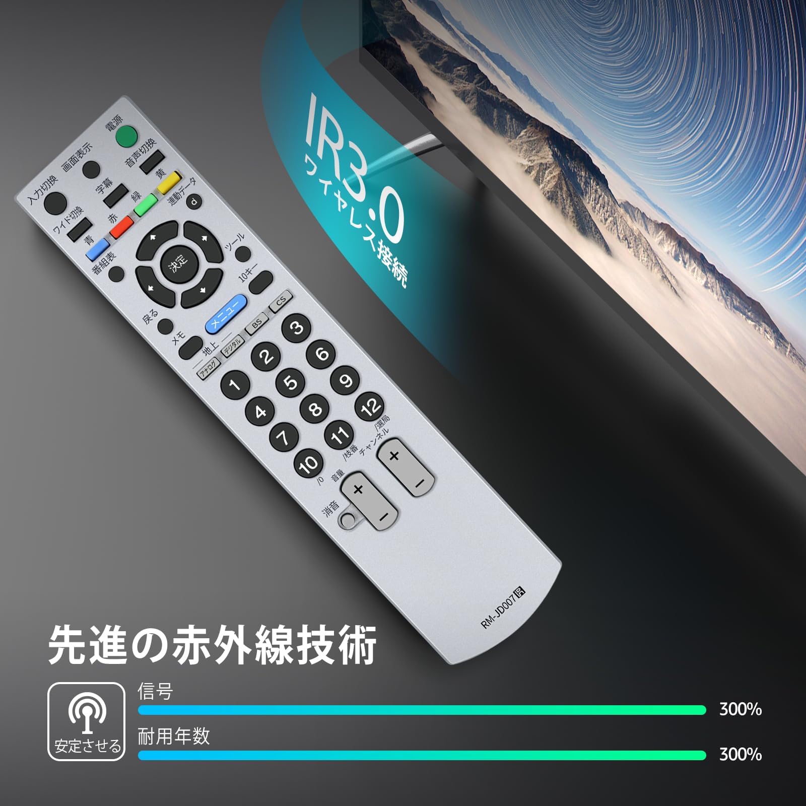 Amazon | テレビリモコン RM-JD007 ソニー 互換テレビ 用リモコン