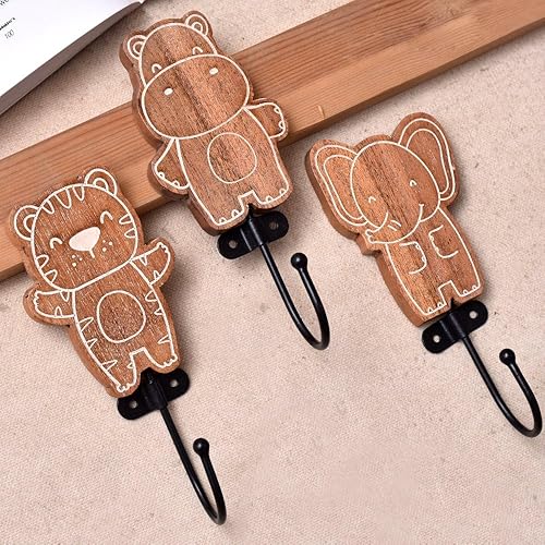 Miniatura 2 de Indian Shelf Ganchos de pared para toallas de baño, ganchos de pared para cuarto de bebé, ganchos de pared para habitación de niños, ganchos de