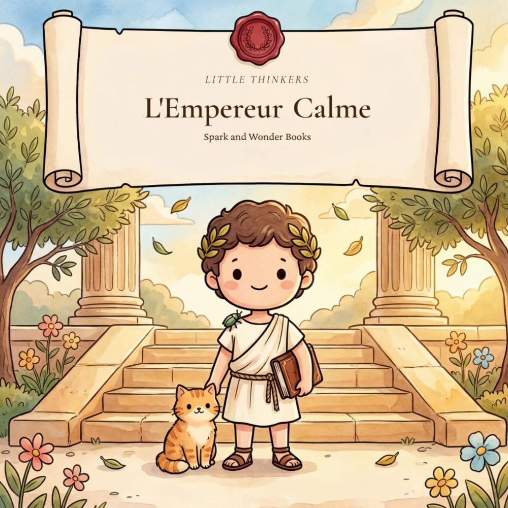 L'Empereur Calme: Une Histoire Stoïcienne de Marc Aurèle pour Enfants de 4 à 8 Ans | Album à Colorier avec de Vraies Citations des Pensées pour moi-même | French edition (Little Thinkers)