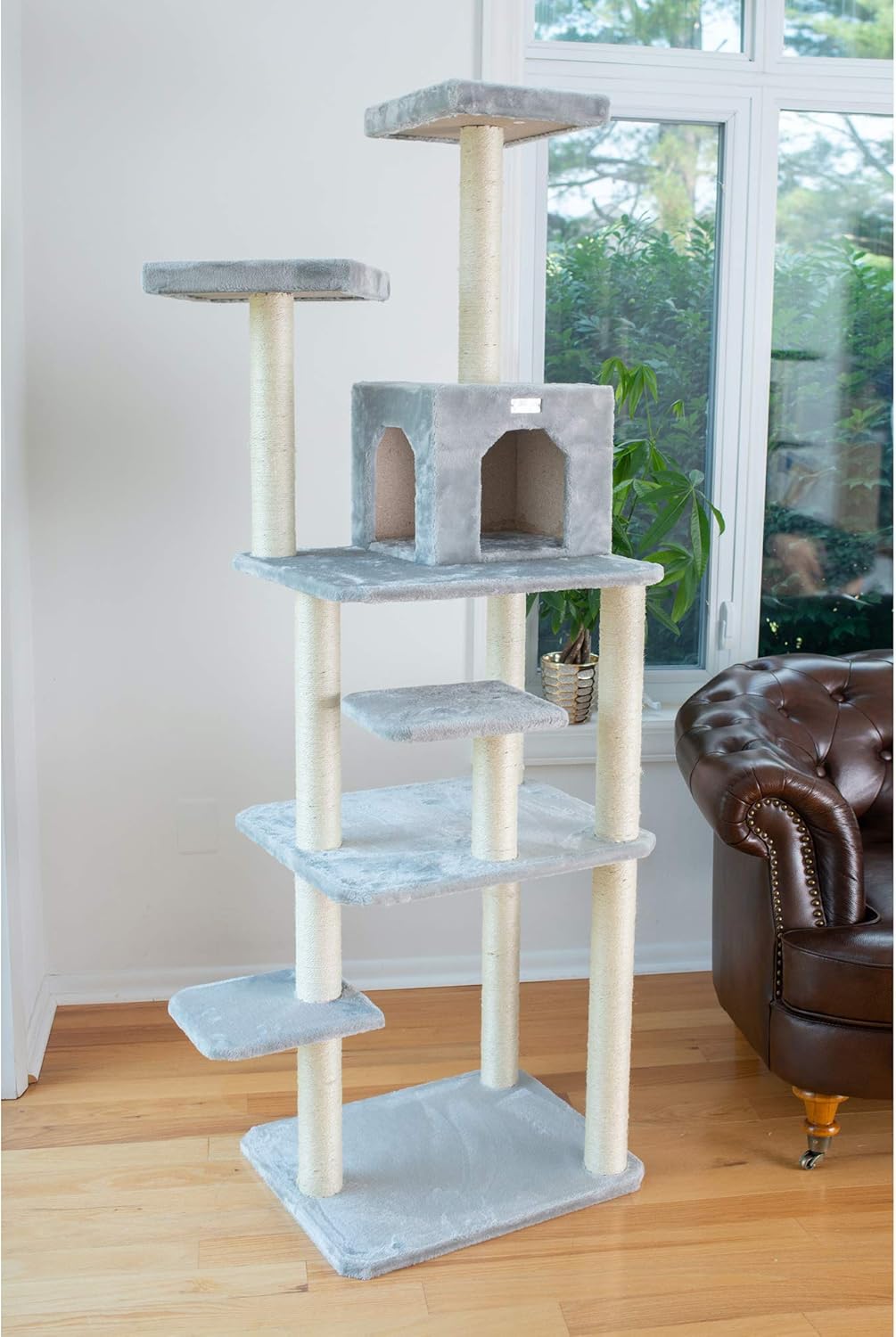 review GP78740822 Cat Tree, 74-Inch, Silver Gray