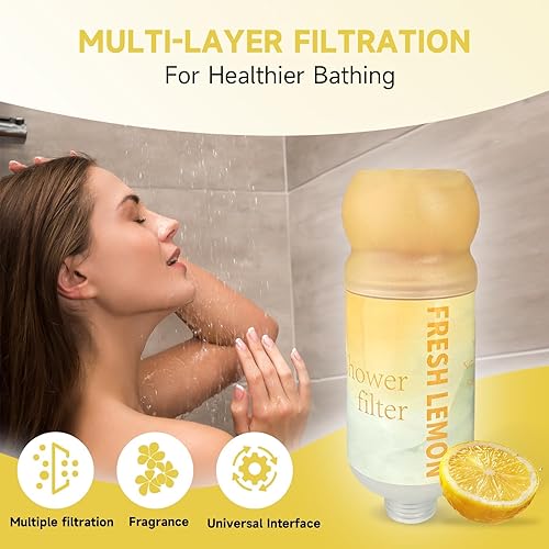 Miniatura 5 de Filtro de ducha con vitamina C para agua dura, purificador suavizante de aromaterapia, terapia de aromaterapia, fácil instalación, piel y cabello