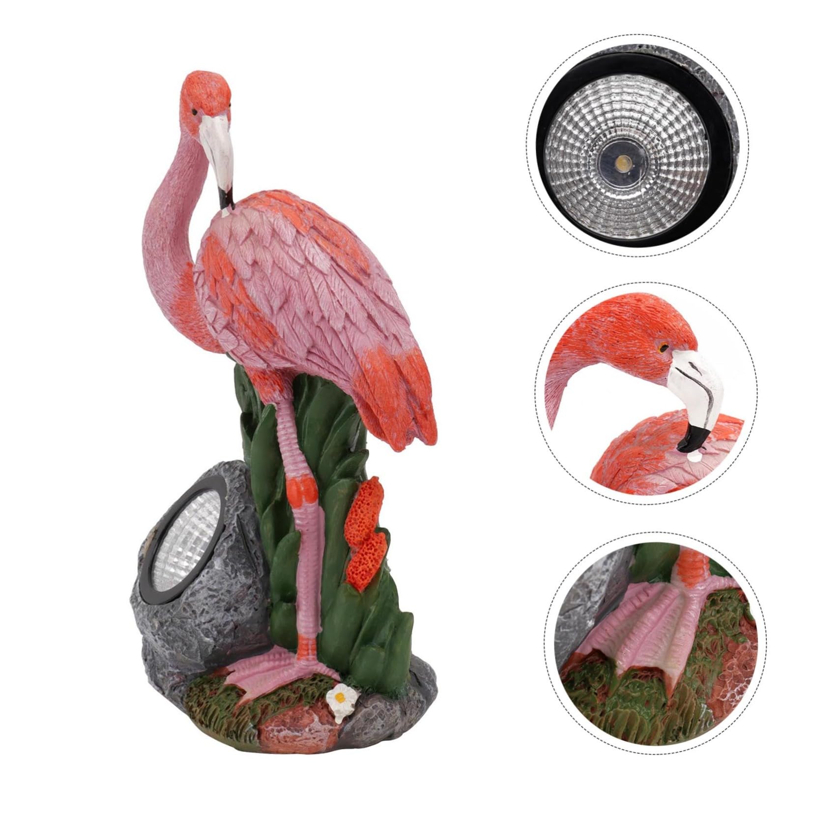 Fenicottero da Giardino Solare in Resina Rosa Decorativo