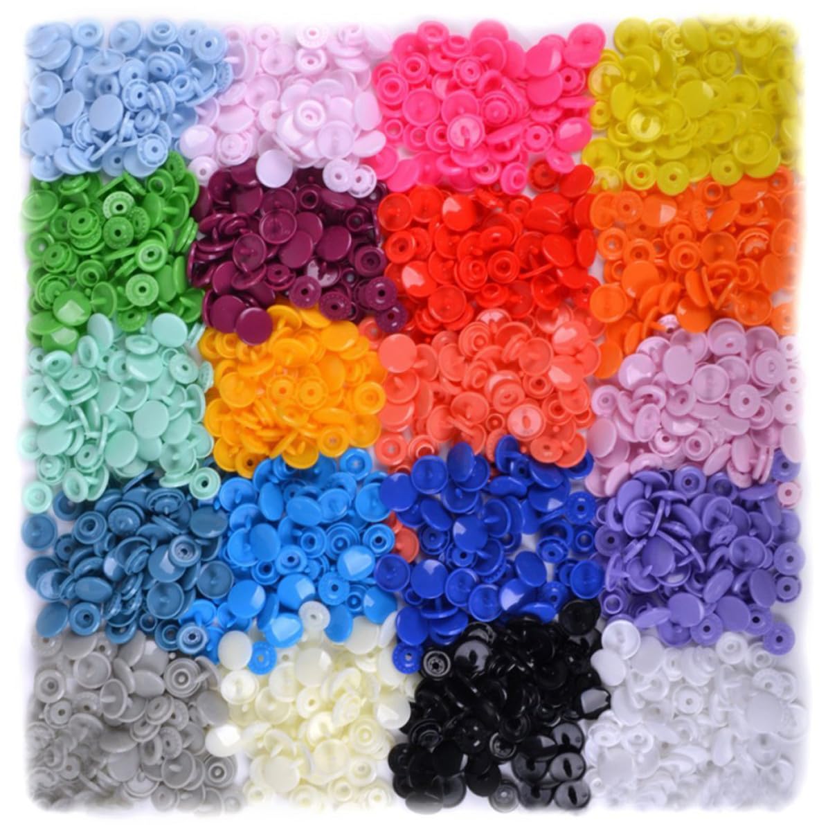 Alasum Kit de Botones de Presión T5 Alicates para Coser, Plástico Duradero y Metal, 15 Colores y 15 Piezas para Proyectos de Costura y Manualidades